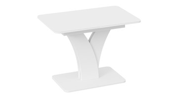 Кухонный стол раскладной Люксембург тип 2 (Белый/Стекло белое матовое) в Сыктывкаре