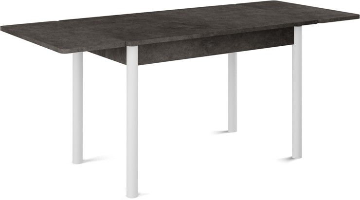 Обеденный раздвижной стол Милан-2 EVO, ноги белые, серый камень в Сыктывкаре - изображение 1