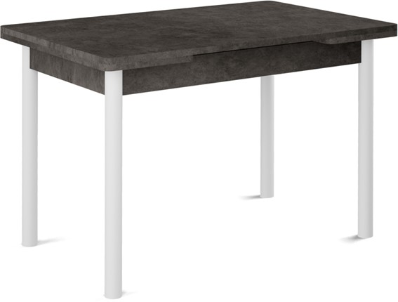 Обеденный раздвижной стол Милан-2 EVO, ноги белые, серый камень в Сыктывкаре - изображение