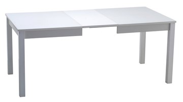 Кухонный стол раздвижной Нагано-2 стекло белое opti (хром-лак) в Сыктывкаре - предосмотр 1