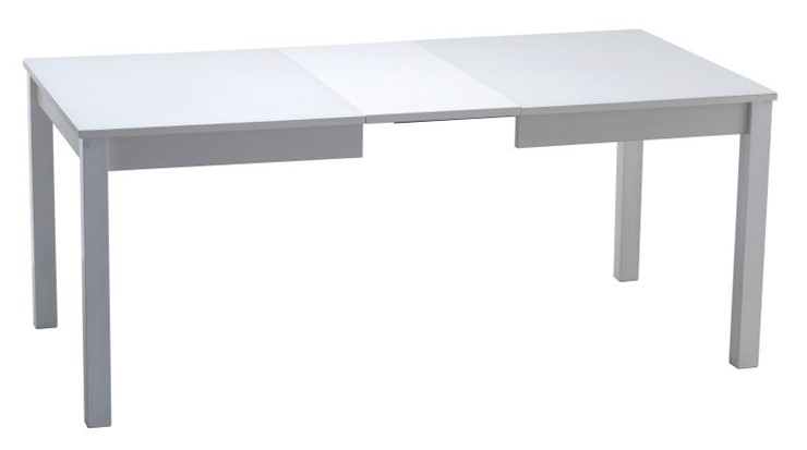 Кухонный стол раздвижной Нагано-2 стекло белое opti (хром-лак) в Сыктывкаре - изображение 1