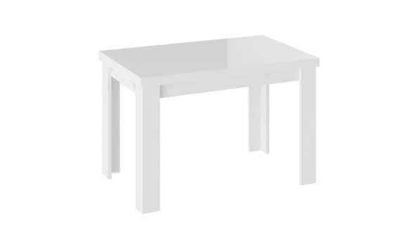 Стол раздвижной Норман тип 1, цвет Белый/Стекло белый глянец в Сыктывкаре - изображение