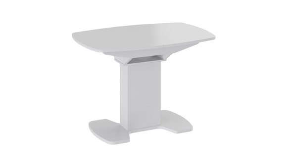 Обеденный раздвижной стол Портофино (СМ(ТД)-105.01.11(1)), цвет  Белый глянец/Стекло белое в Сыктывкаре - изображение