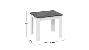 Кухонный стол раскладной Промо тип 3 (Белый/Ателье темный) в Сыктывкаре - предосмотр 4