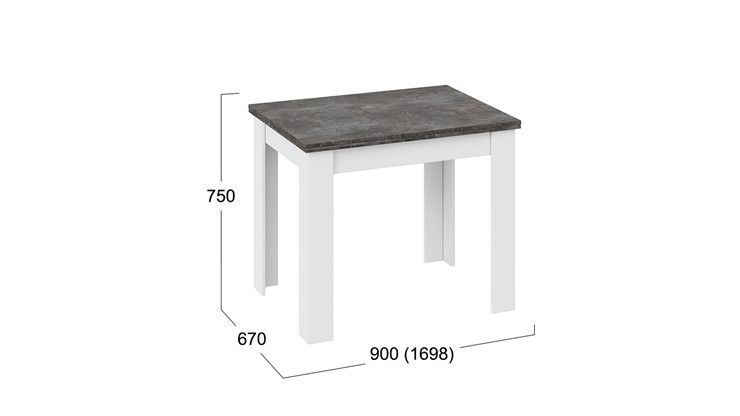 Кухонный стол раскладной Промо тип 3 (Белый/Ателье темный) в Сыктывкаре - изображение 4