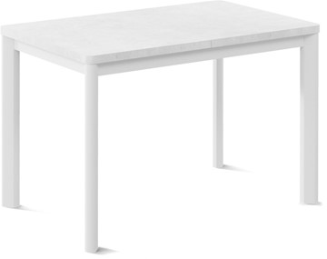 Кухонный стол раздвижной Токио-1L (ноги металлические белые, белый цемент) в Сыктывкаре