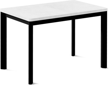 Кухонный стол раскладной Токио-1L (ноги металлические черные, белый цемент) в Сыктывкаре - предосмотр