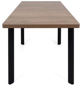 Обеденный раздвижной стол Токио-2L (ноги металлические черные, дуб табако) в Сыктывкаре - предосмотр 5
