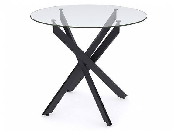 Обеденный стол Dikline R900 стекло/ножки черный металл в Сыктывкаре - изображение