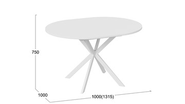 Обеденный раздвижной стол Мэдисон Тип 1 (Белый муар, Белый) в Сыктывкаре - предосмотр 4