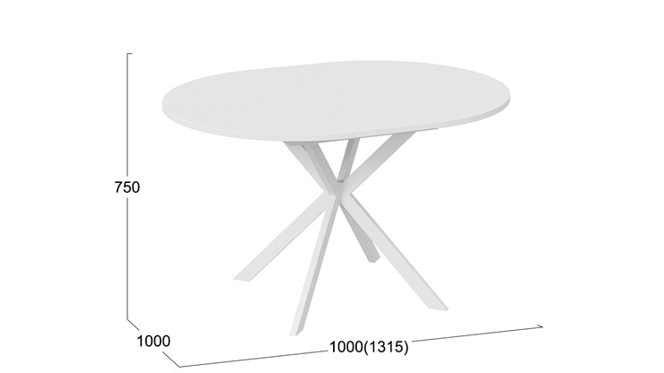 Обеденный раздвижной стол Мэдисон Тип 1 (Белый муар, Белый) в Сыктывкаре - изображение 4