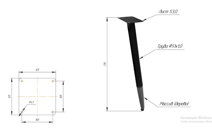 Обеденный стол SHT-TU12 (3 шт.)/ТT8 60/60 (черный/темный орех/прозрачный лак/коричневая сепия) в Сыктывкаре - изображение 1