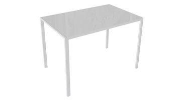 Обеденный стол Торрес тип 1 (Белый муар/Белый глянец) в Сыктывкаре