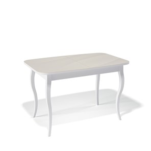 Кухонный раздвижной стол Kenner 1200C (Белый/Стекло крем глянец) в Сыктывкаре