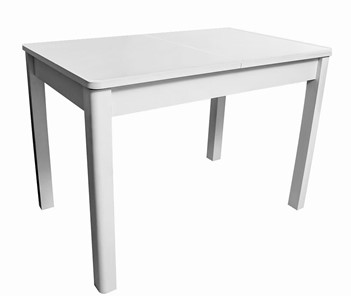 Обеденный раздвижной стол Айсберг мини СТ1, белое ЛДСП/стекло белое/прямые массив белый в Сыктывкаре