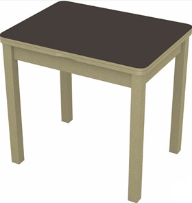 Кухонный раскладной стол Бари дерево №8 (стекло коричневое/дуб выбеленный) в Сыктывкаре