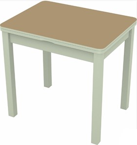 Кухонный стол раздвижной Бари дерево №8 (стекло капучино/белый) в Сыктывкаре