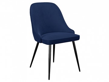 Обеденный стул 256, микровелюр К17 синий, ножки черные в Сыктывкаре