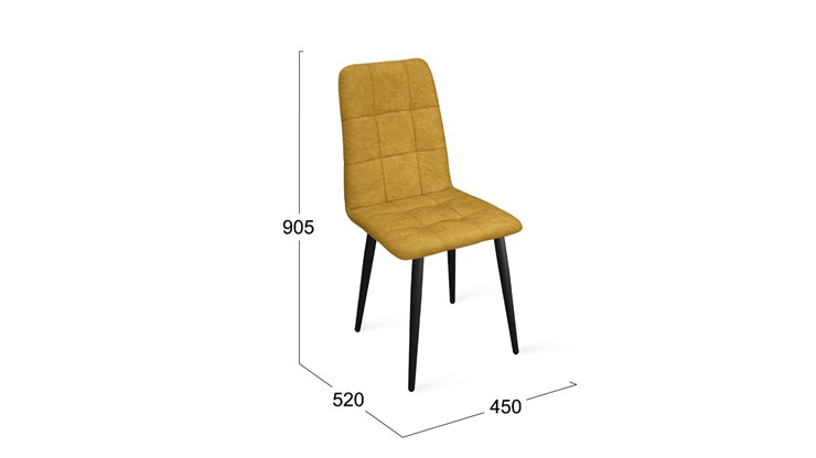 Обеденный стул Аспен К1С (Черный муар/Микровелюр Duna Curcuma) в Сыктывкаре - изображение 5