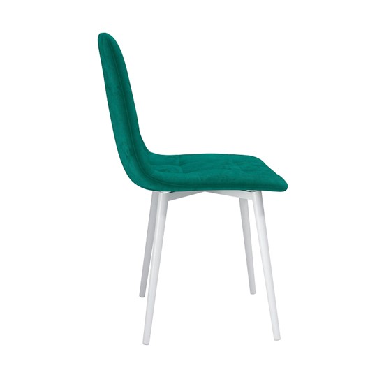 Обеденный стул Белла, велюр тенерифе изумруд/Цвет металл белый в Сыктывкаре - изображение 2