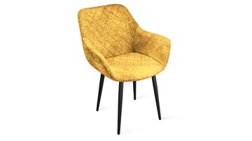 Обеденный стул Дастин К1С (Черный муар/Микровелюр Wellmart Yellow) в Сыктывкаре