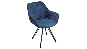 Обеденный стул Дастин К4 (Черный муар/Микровелюр Wellmart Blue) в Сыктывкаре