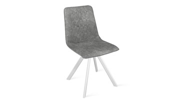 Обеденный стул Хьюго К2 (Белый матовый/Микровелюр Wellmart Silver) в Сыктывкаре
