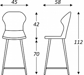 Кухонный стул Марио барный(Аквамарин Т179/ноги черные) в Сыктывкаре - предосмотр 5