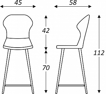 Кухонный стул Марио барный(Аквамарин Т179/ноги черные) в Сыктывкаре - изображение 5