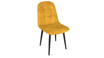 Обеденный стул Райс К1С (Черный муар/Микровелюр Wellmart Yellow) в Сыктывкаре