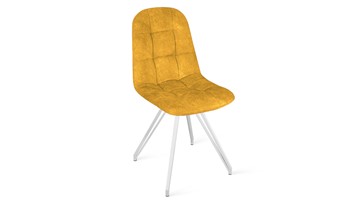 Обеденный стул Райс К4 (Белый матовый/Микровелюр Wellmart Yellow) в Сыктывкаре