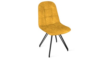 Обеденный стул Райс К4 (Черный муар/Микровелюр Wellmart Yellow) в Сыктывкаре