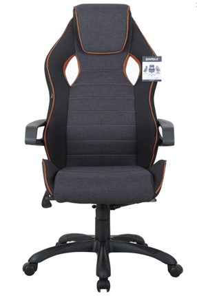 Офисное кресло Brabix Techno Pro GM-003 (ткань, черное/серое, вставки оранжевые) в Сыктывкаре - изображение