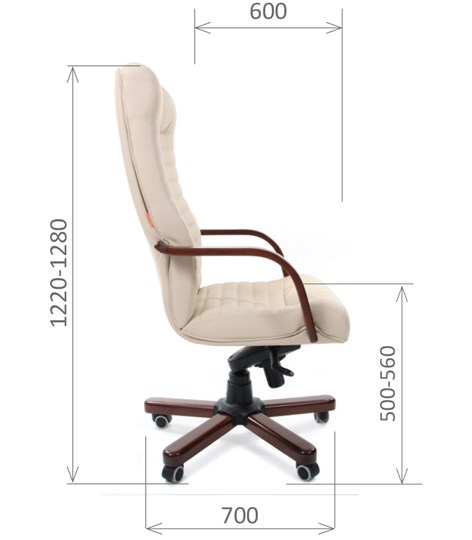 Офисное кресло CHAIRMAN 480 WD, экокожа, цвет бежевый в Сыктывкаре - изображение 2
