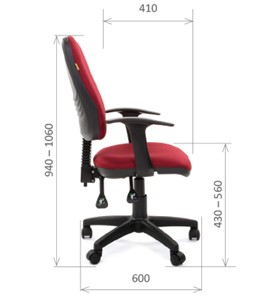 Компьютерное кресло CHAIRMAN 661 Ткань стандарт 15-11 красная в Сыктывкаре - предосмотр 2