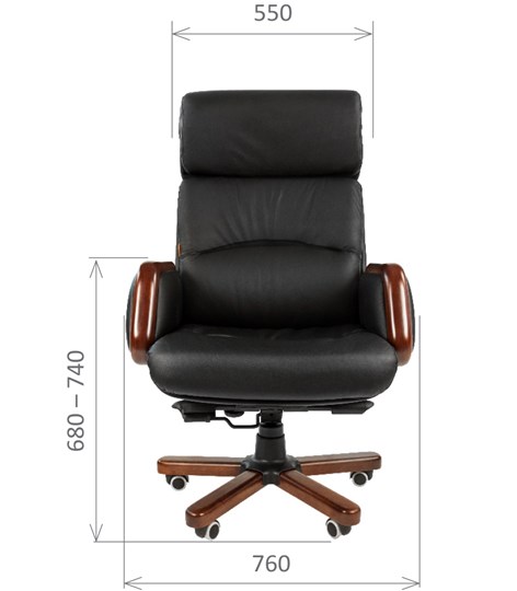 Кресло компьютерное CHAIRMAN 417 кожа черная в Сыктывкаре - изображение 1