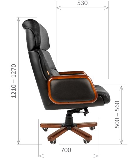 Кресло компьютерное CHAIRMAN 417 кожа черная в Сыктывкаре - изображение 2