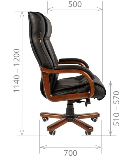 Кресло офисное CHAIRMAN 653 кожа черная в Сыктывкаре - изображение 2