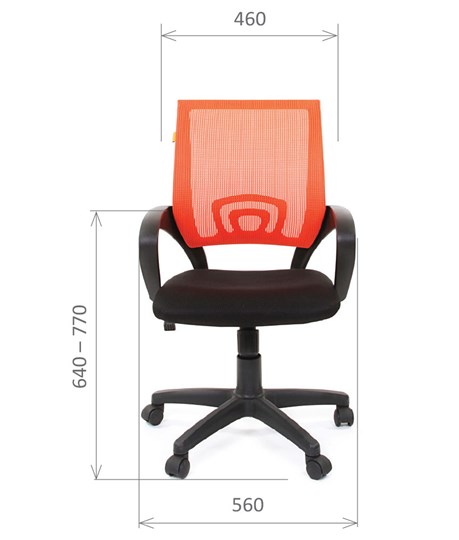 Кресло CHAIRMAN 696 black Сетчатый акрил DW66 оранжевый в Сыктывкаре - изображение 1