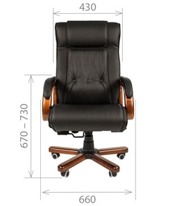 Кресло офисное CHAIRMAN 653 кожа черная в Сыктывкаре - предосмотр 1