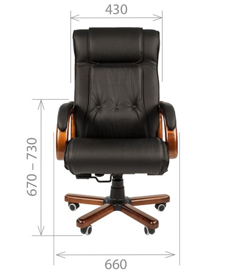 Кресло офисное CHAIRMAN 653 кожа черная в Сыктывкаре - изображение 1
