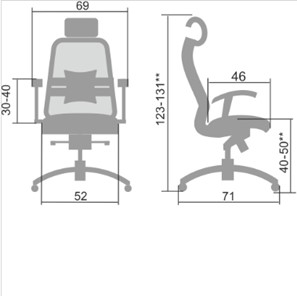 Офисное кресло Samurai S-3.04, синий в Сыктывкаре - предосмотр 4