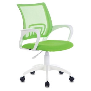 Офисное кресло Brabix Fly MG-396W (с подлокотниками, пластик белый, сетка, салатовое) 532403 в Сыктывкаре