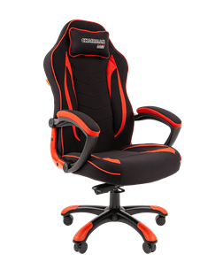 Кресло игровое CHAIRMAN GAME 28 Полиэстер комбинированная ткань красный/черный в Сыктывкаре
