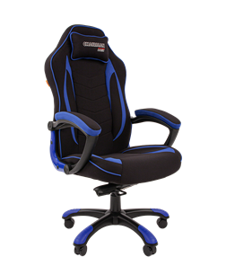 Кресло игровое CHAIRMAN GAME 28 Полиэстер комбинированная ткань синий/черный в Сыктывкаре