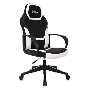 Кресло офисное BRABIX "Alpha GM-018", ткань/экокожа, черное/белое, 532640, GM-018_532640 в Сыктывкаре