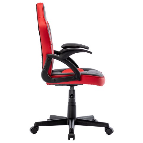 Кресло компьютерное BRABIX "Shark GM-203", экокожа, черное/красное, 532512 в Сыктывкаре - изображение 1