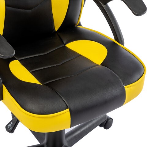 Кресло компьютерное BRABIX "Shark GM-203", экокожа, черное/желтое, 532514 в Сыктывкаре - изображение 7
