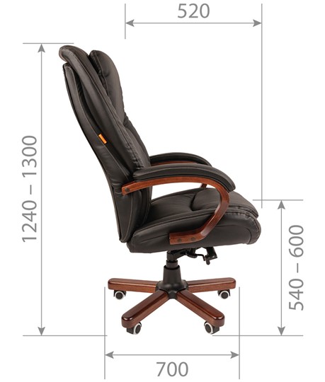 Офисное кресло CHAIRMAN 408 кожа черная в Сыктывкаре - изображение 2