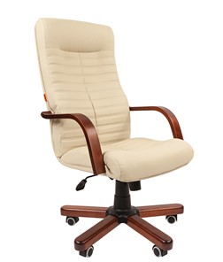 Офисное кресло CHAIRMAN 480 WD, экокожа, цвет бежевый в Сыктывкаре - предосмотр